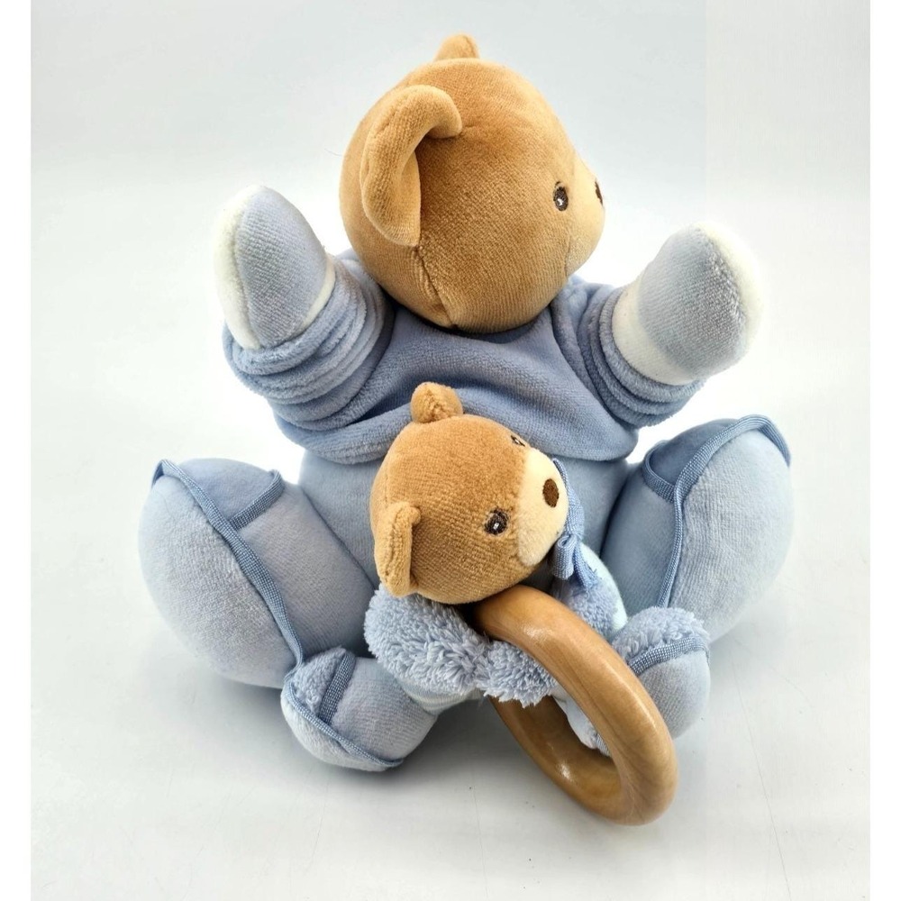 Kaloo Baby Blue Musical Teddy Bear Plush Lovey Comforter Soft Toy VG